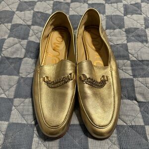 NEW Sam Edelman Lorenzo Gold Leather Loafer  Size 10